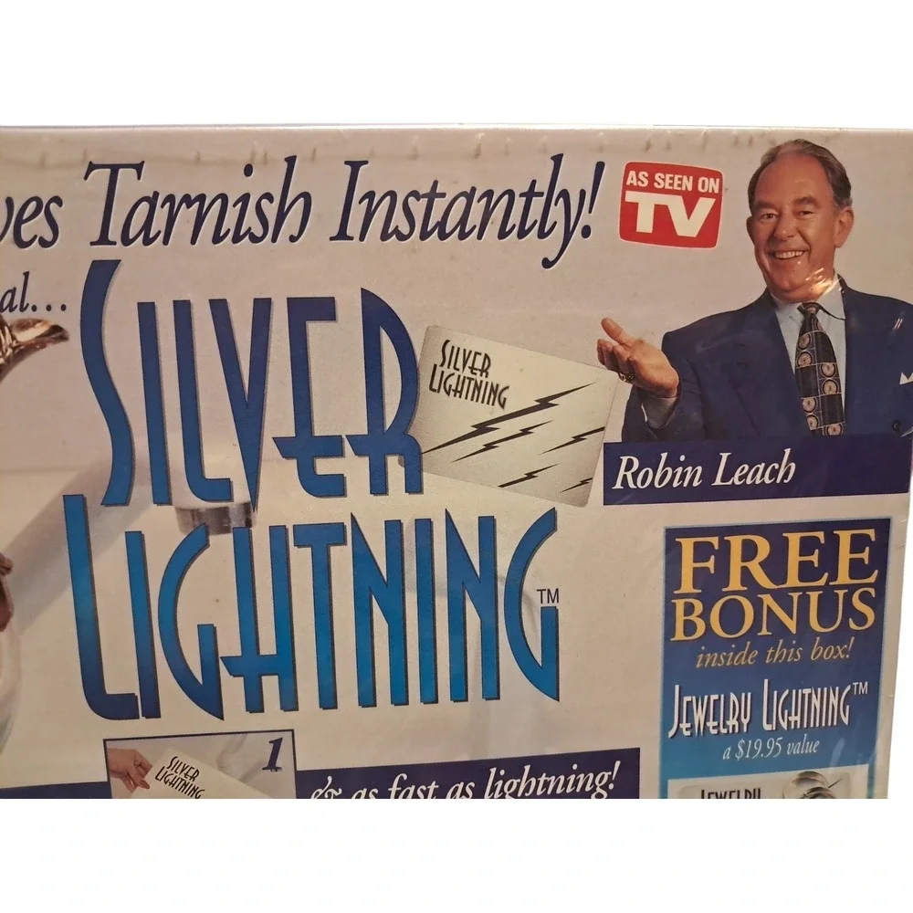 Silver Lightning  Amazing Tray Removes Tarnish Instantly-Robin Leach Vintage NEW
